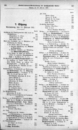 Sitzung 7, 10. Februar 1921