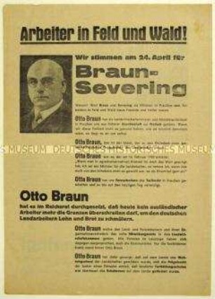 Aufruf der SPD zur preußischen Landtagswahl 1932