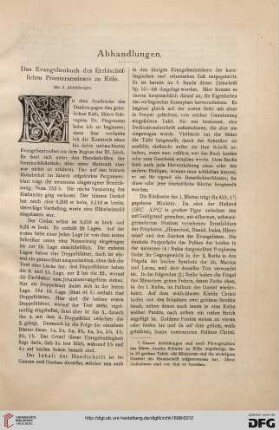 Das Evangelienbuch des Erzbischöflichen Priesterseminars zu Köln