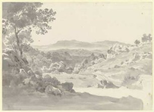 Blick auf Olevano mit den Volskerberge