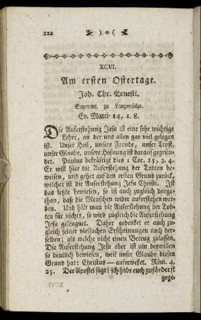XCVI. Am ersten Ostertage. Ev. Marci 14, 1.8.