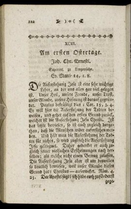 XCVI. Am ersten Ostertage. Ev. Marci 14, 1.8.