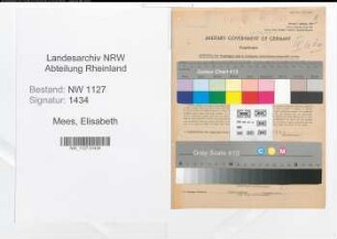 Entnazifizierung Elisabeth Mees , geb. 19.03.1898 ()