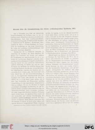 Bericht über die Gesamtsitzung des österr. archäologischen Institutes 1913