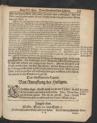 Das fünffzehende Capitel. Von Anruffung der Heiligen.