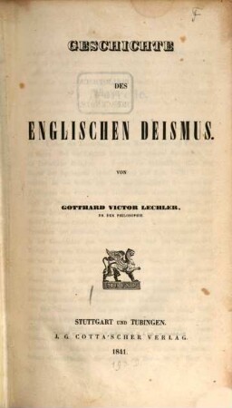 Geschichte des englischen Deismus