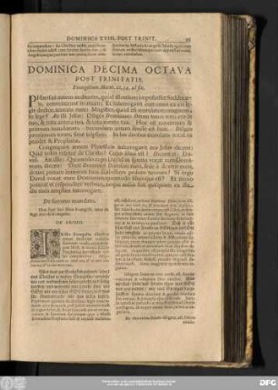 Dominica Decima Octava Post Trinitatis. Evangelium Matth. 22, 34. ad fin.