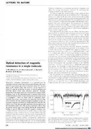 Optical detection of magnetic resonance in a single molecule