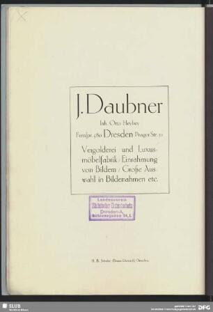 Werbung: J. Daubner Dresden