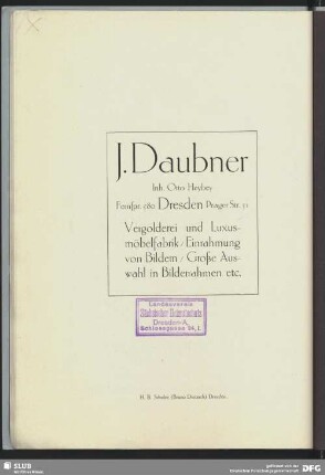 Werbung: J. Daubner Dresden