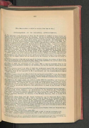 3. Information as to Colonial Appointments