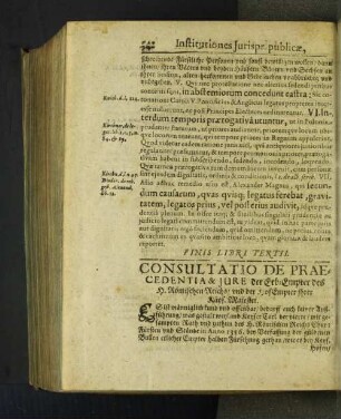 Consultatio De Praecedentia & Jure der Erb-Empter des ...