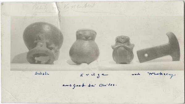 Postcard with archaeological objects