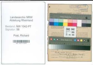 Entnazifizierung Richard Post , geb. 06.03.1893 (Postbeamter)