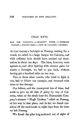 CHAPTER XXVI. - Sail for Calcutta. Hooghly River. Doorgah Poojah. N]tch Girls. City of Palaces. Madras