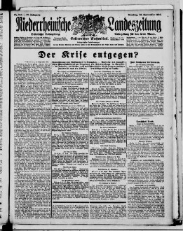 Niederrheinische Landeszeitung : Geldernsche Volkszeitung : Geldern'sches Wochenblatt : Volkszeitung für den Kreis Moers : erfolgreichstes Insertionsorgan in den Kreisen Geldern und Moers sowie in den Grenzbezirken der Kreise Cleve und Kempen