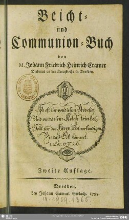 Beicht- und Communion-Buch