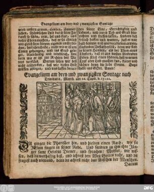Evangelium am drey und zwanzigsten Sontage nach Trinitatis, Matth. am 22. Capit. v. 15:22.