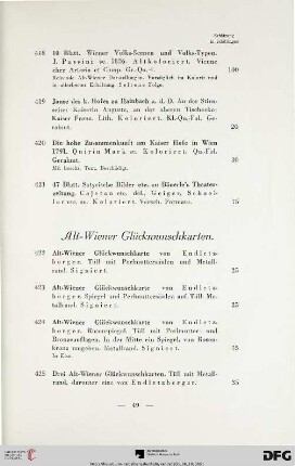 Alt-Wiener Glückwunschkarten (Nr. 422-431)