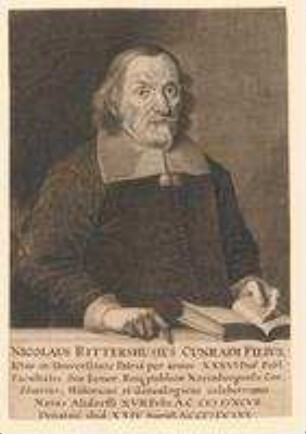 Nikolaus Rittershausen, Sohn des Conrad, Prof. jur. in Altdorf und Ratskonsulent in Nürnberg; geb. 17. Februar 1597; gest. 24. August 1670