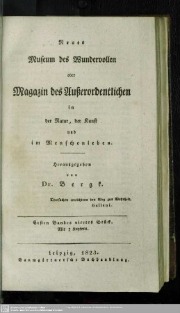 Erster Band, viertes Stück