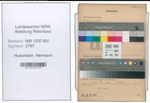Entnazifizierung Hermann Hussmann , geb. 28.08.1899 (Schmied)