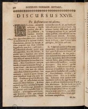 378-393, Discursus XXVII. De Restitutione rei aliena.