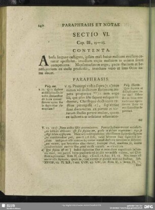 Sectio VI. Cap. III, 13-18