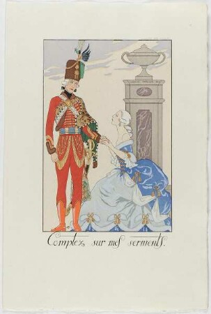 "Complez sur mes serments", aus dem Mode-Almanach "Falbalas et Fanfreluches 1924"
