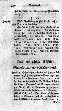 Das funfzehnte Capitel. Staatsverfassung von Daenemark