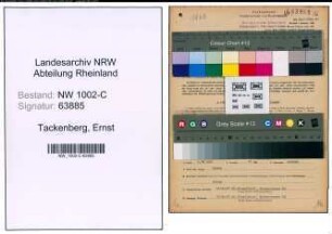 Entnazifizierung Ernst Tackenberg, geb. 02.01.1895 (Vertreter)