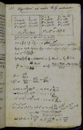 Algorithmi ad media Ar. Ge. pertinentes [arithmetisch-geometrisches Mittel (Algorithmen) (Werke X, 1: 209-212)]