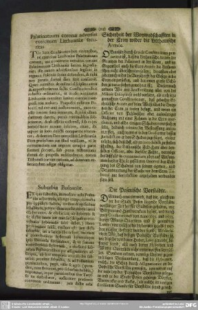 Palatinatuum coronae adversus exercitum Litthuaniae securitas