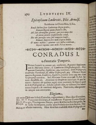 Conradus I. – Henricus I.