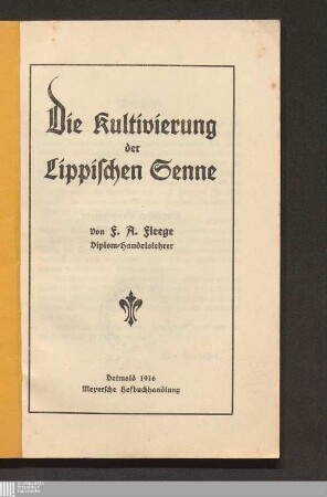 Die Kultivierung der Lippischen Senne