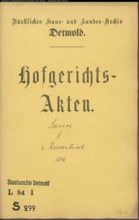 Schreve, Peter zu Herford gegen Franz Christoph von Kerssenbrock - Schuldforderung