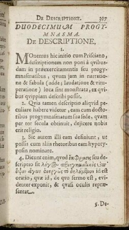 Duodecimum Progymnasma. De Descriptione