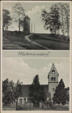 Rückmarsdorf : Wachberg mit Wasserturm; Kirche