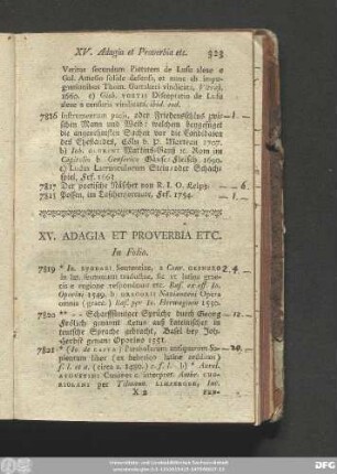 XV. Adagia Et Proverbia Etc.