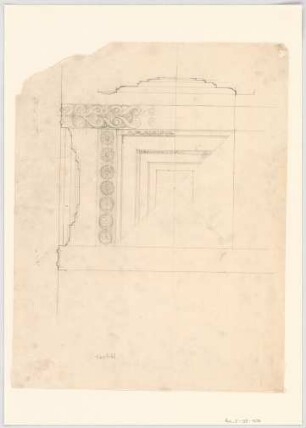 Thiersch, Friedrich von; Wiesbaden; Kurhaus - Decke (Detail, Schnitt)