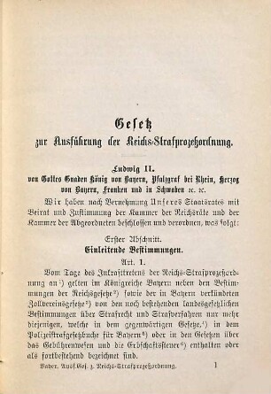 Ausführungsgesetz zur Reichs-Strafprozeßordnung : vom 1. Februar 1877