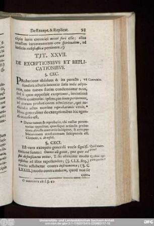 Tit. XXVII. De Exceptionibus Et Replicationibus.