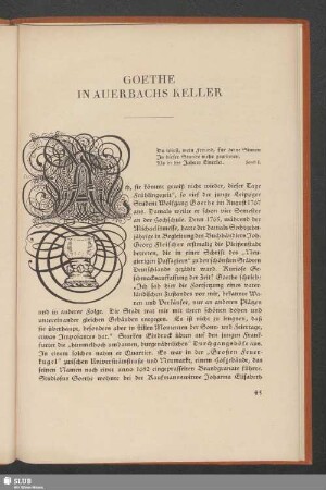 Goethe In Auerbachs Keller