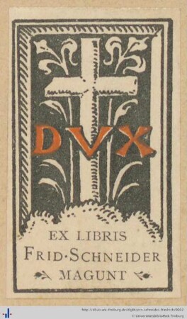 Exlibris (Aus: UB Freiburg, F 1505,zt).