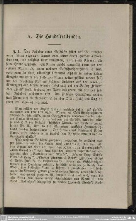 A. Die Handeltreibenden