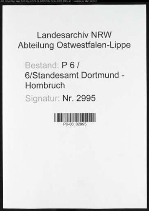 Sterberegister Standesamt Dortmund-Hombruch (XXIII)