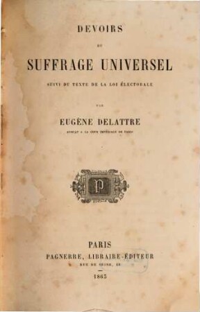 Devoirs du suffrage universel