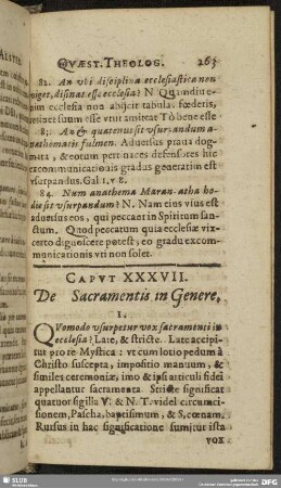 Caput XXXVII. De Sacramentis in Genere
