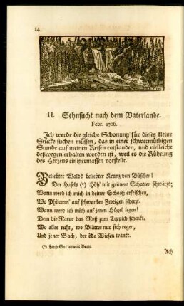 II. Sehnsucht nach dem Vaterlande. Febr. 1726.