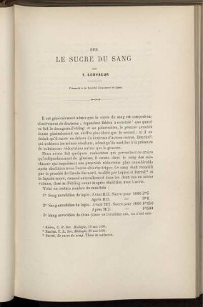 Le Sucre Du Sang